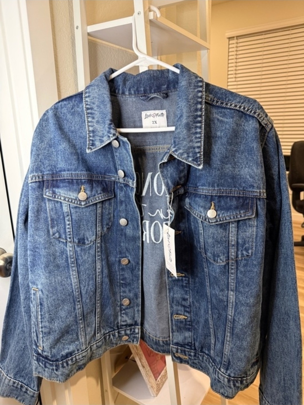 Love In Faith NWT Blue Denim Jean Jacket Size 2X MSRP$75